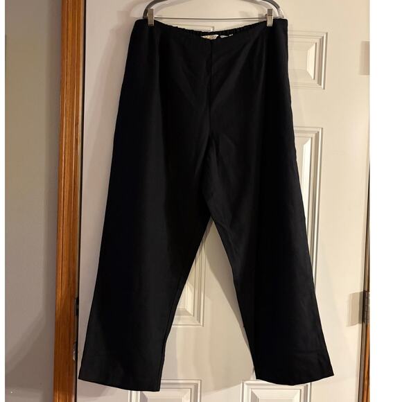 The Talbots Irish Linen Blend Wide Leg Pants size 22W in black - Picture 2 of 4